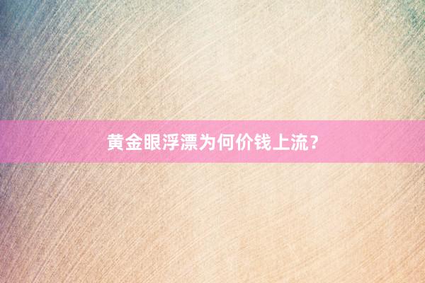 黄金眼浮漂为何价钱上流？
